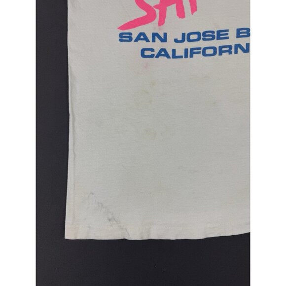 Rare Vintage 80s BMW San Jose California Ride Safely Hanes Small Tee Thrashed T - Picture 10 of 15